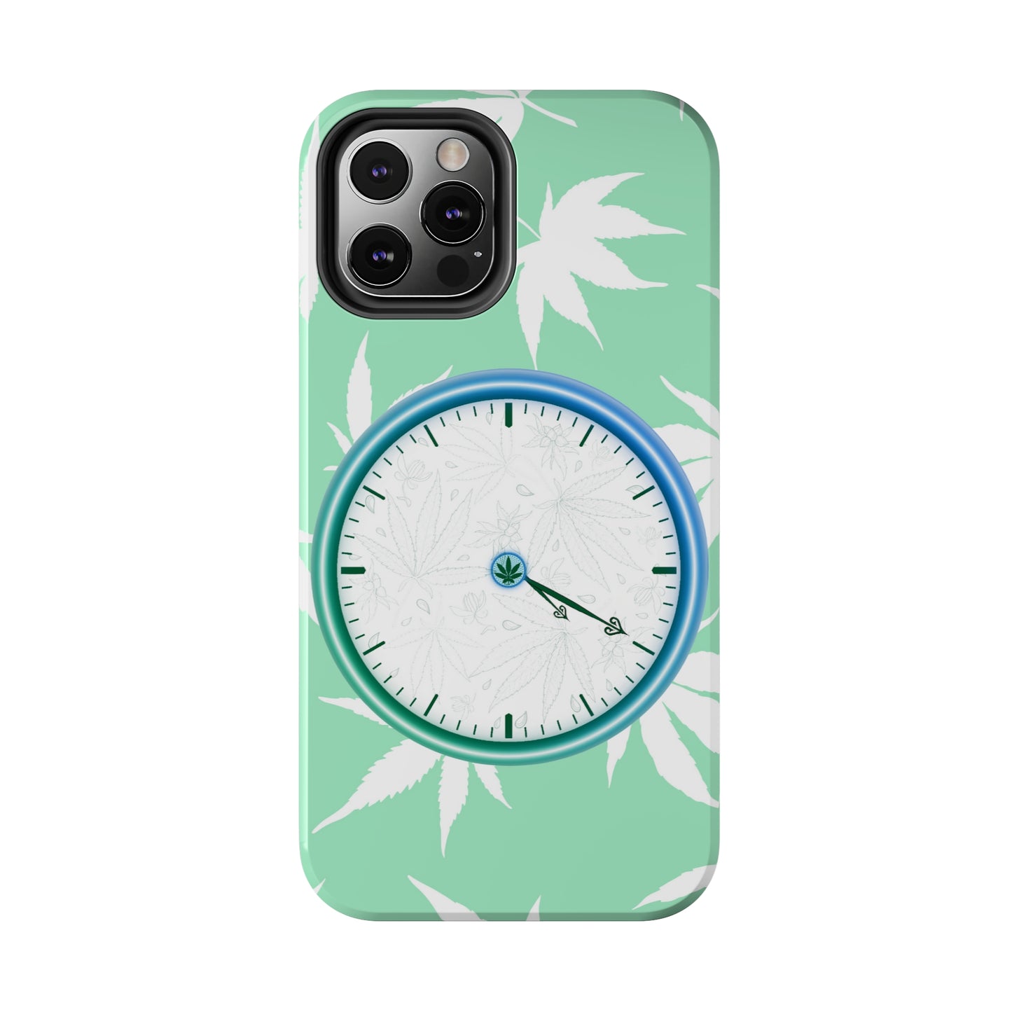 420 clock cannabis tough phone Cases cannabis leaf and 420 clock phone case for high end cannabist