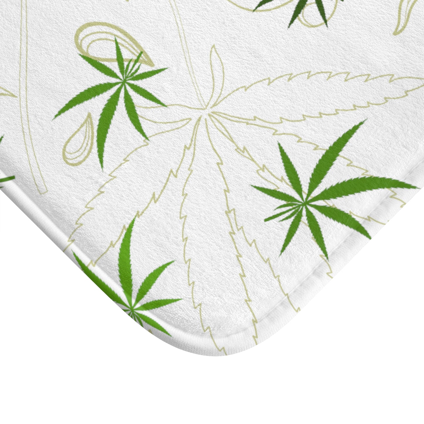 Cannabis leaf print bath mat stoner style bathroom rug hippie home 420 floor decor