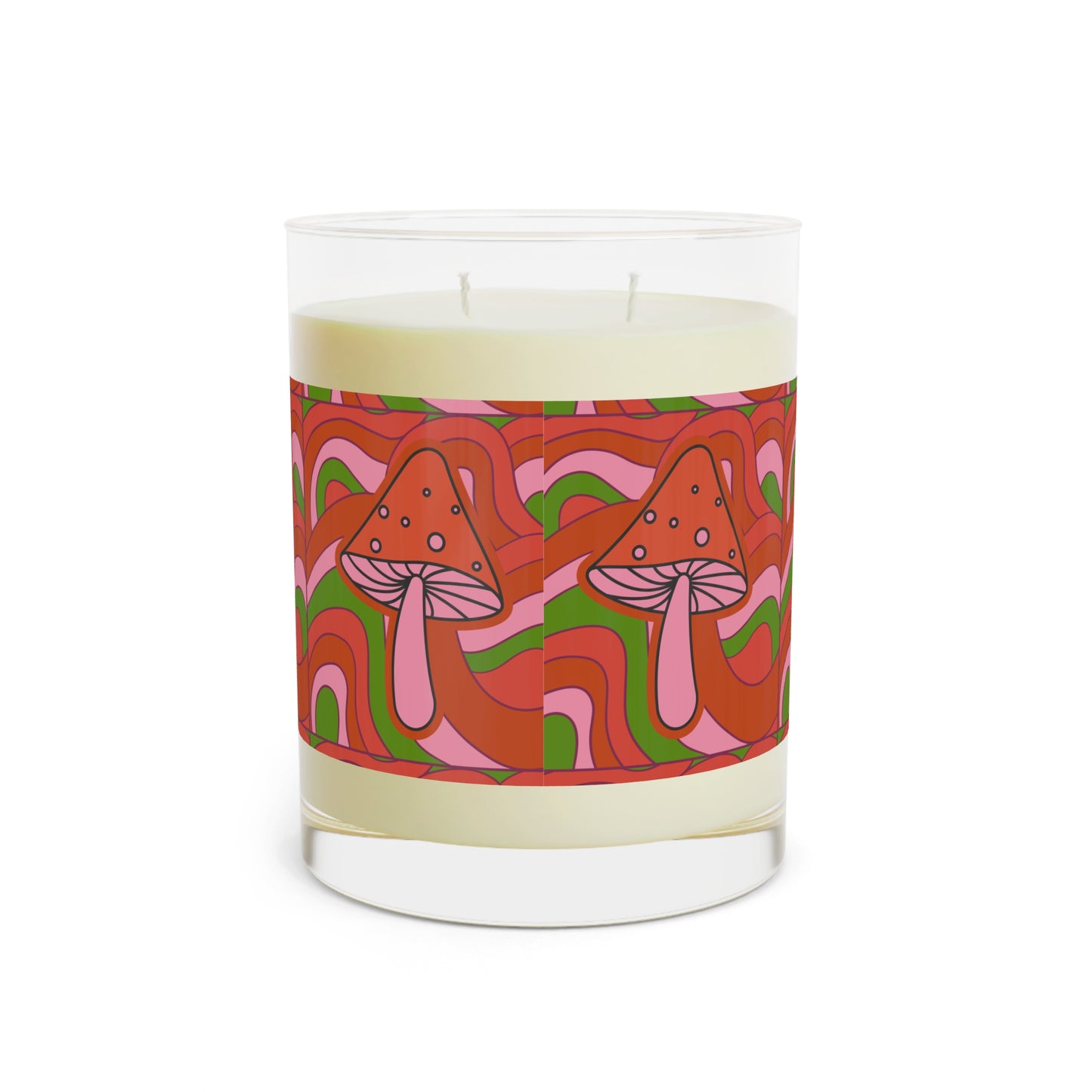 1970s retro psychedelic mushroom scented candle - Full Glass, high end fungi decor