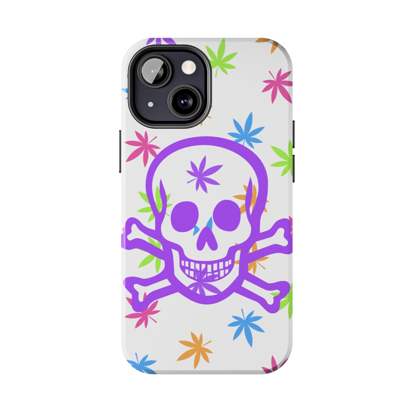 420 skull & crossbones tough phone Cases cannabis and jolly roger colorful phone case perfect 420 gift for stoner