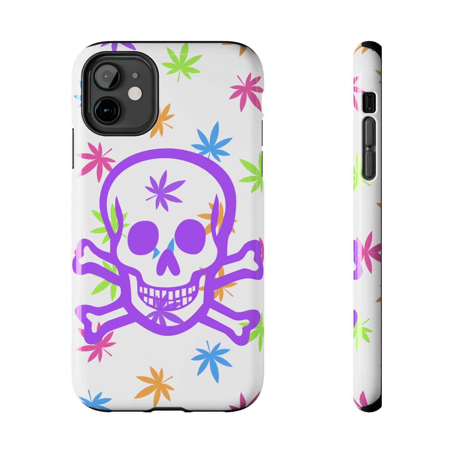 420 skull & crossbones tough phone Cases cannabis and jolly roger colorful phone case perfect 420 gift for stoner