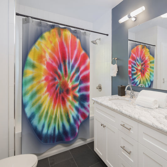 Tiedye spiral psychedelic Shower Curtains boho chic bathroom hippie decor