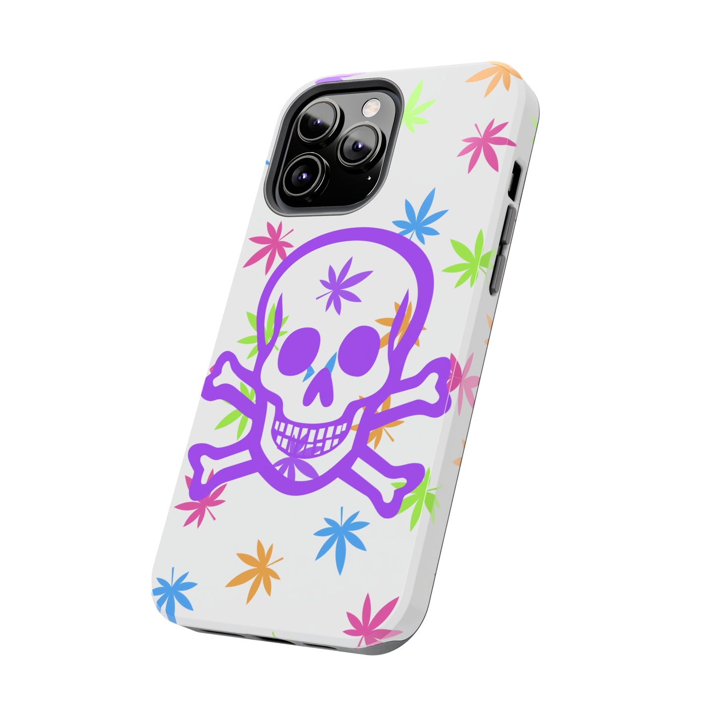 420 skull & crossbones tough phone Cases cannabis and jolly roger colorful phone case perfect 420 gift for stoner