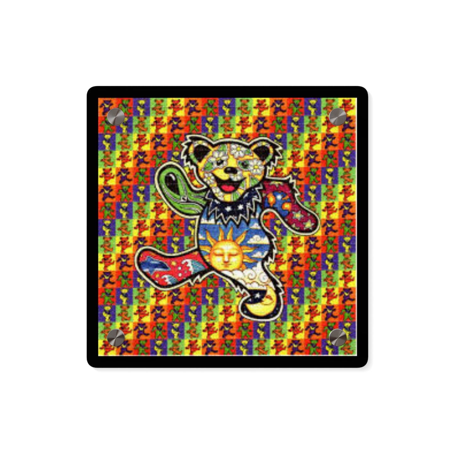 Grateful Dead dancing bears vintage LSD blotter art - tab sheet psychedelic wall art - Acrylic Wall Art Panels available in 2 sizes