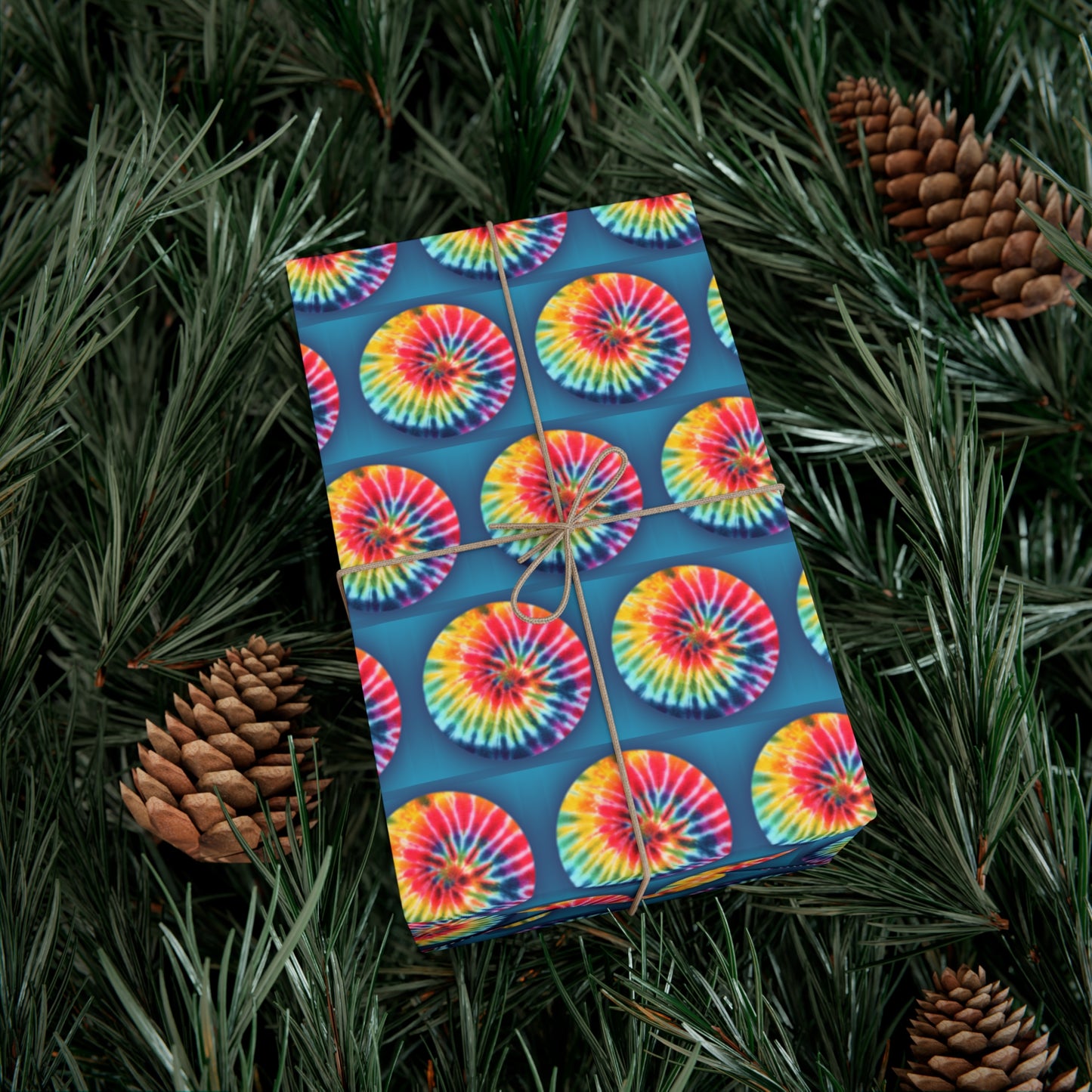 Spiral tie-dye wrapping paper psychedelic gift wrap papers for hippie gift