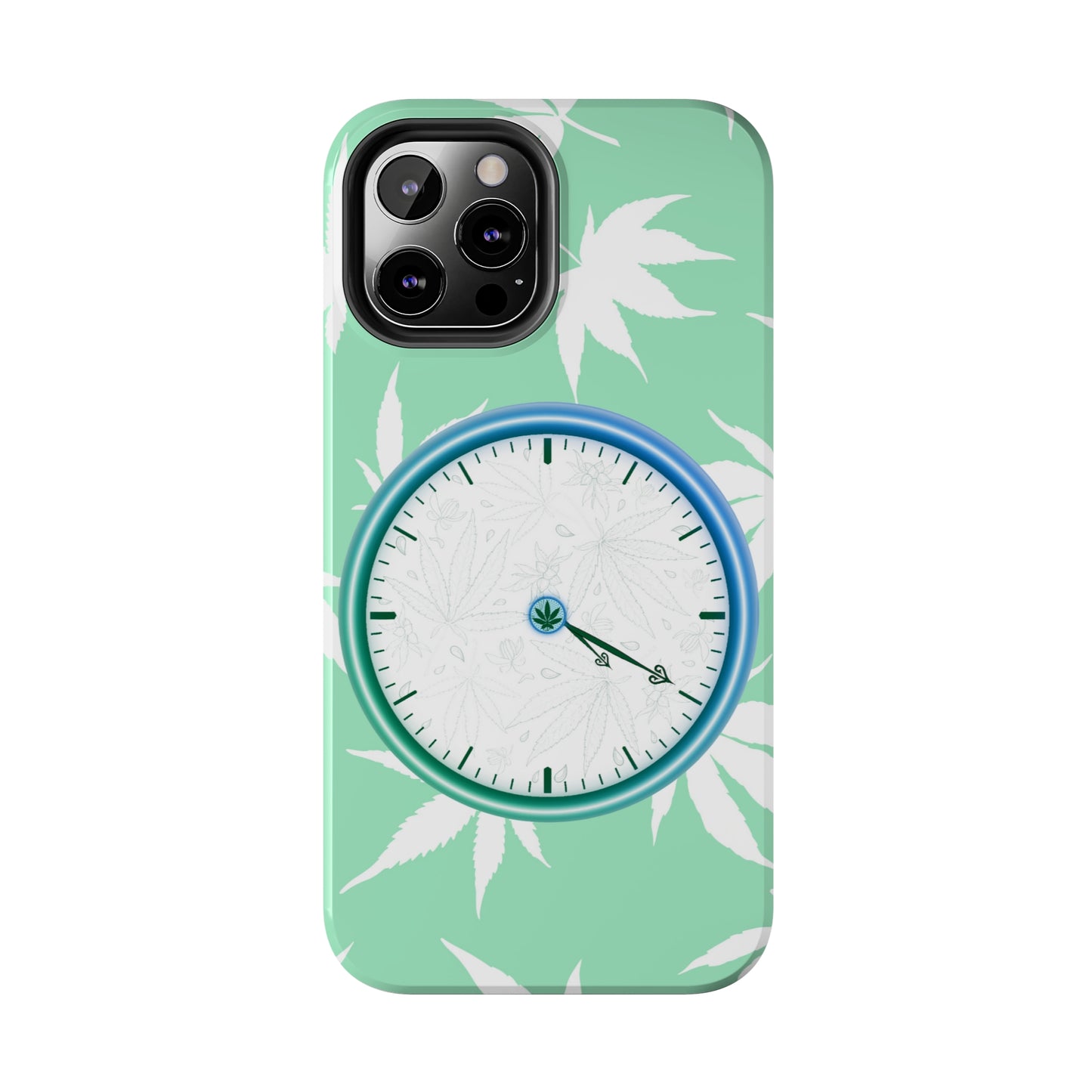 420 clock cannabis tough phone Cases cannabis leaf and 420 clock phone case for high end cannabist