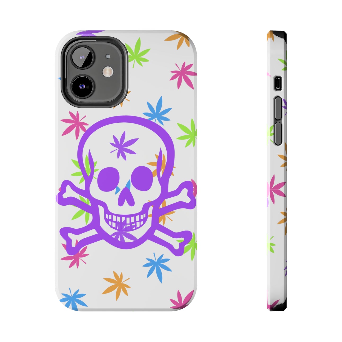 420 skull & crossbones tough phone Cases cannabis and jolly roger colorful phone case perfect 420 gift for stoner