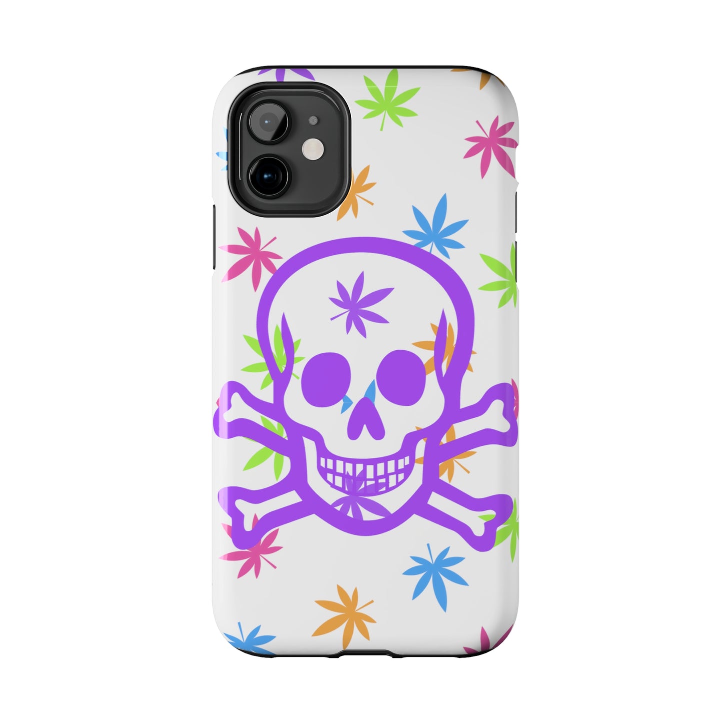 420 skull & crossbones tough phone Cases cannabis and jolly roger colorful phone case perfect 420 gift for stoner