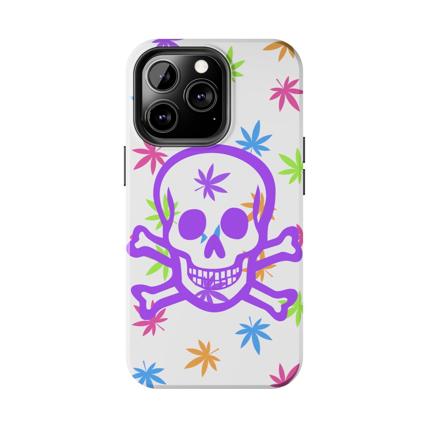 420 skull & crossbones tough phone Cases cannabis and jolly roger colorful phone case perfect 420 gift for stoner