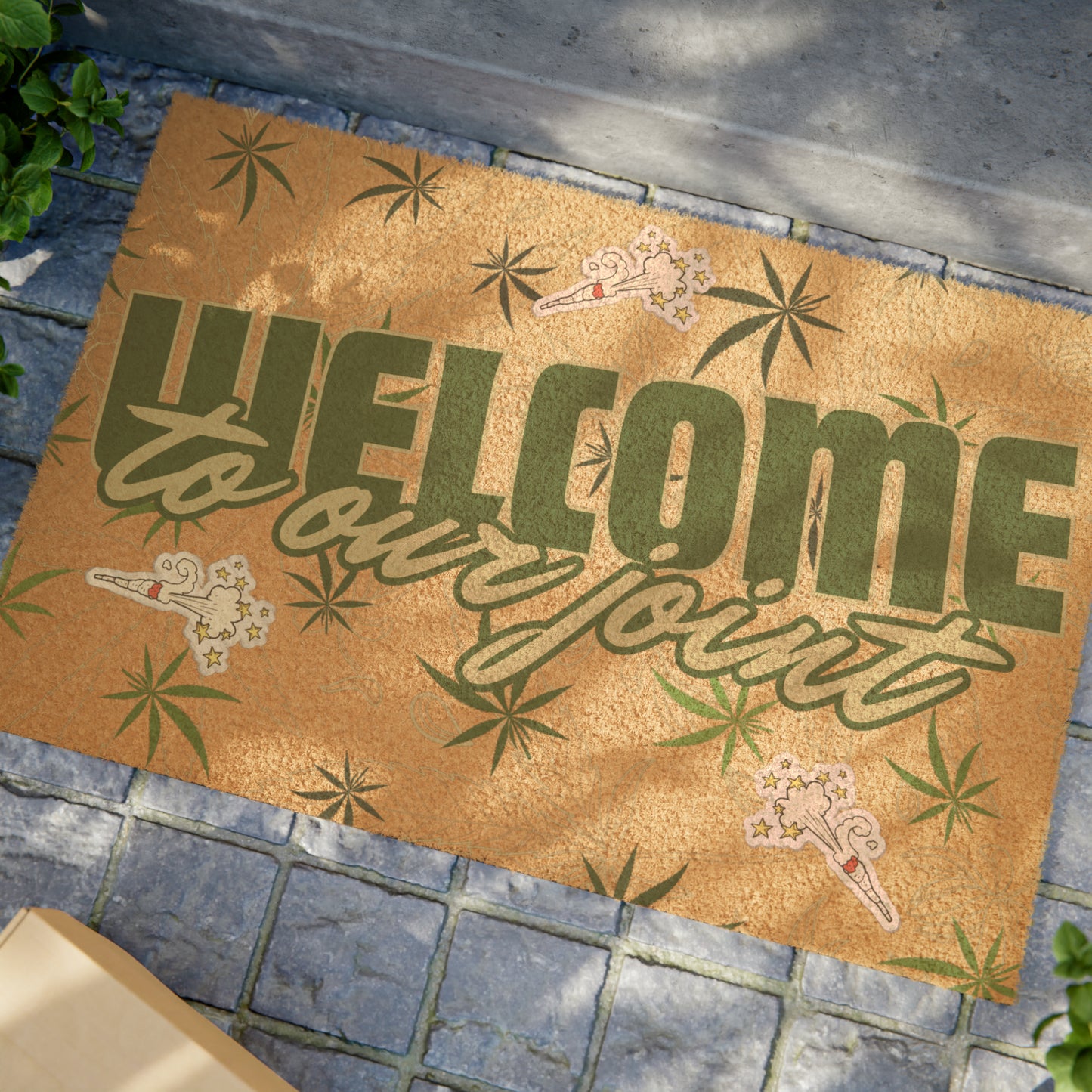 Stoner Doormat - Welcome To our Joint - stoner welcome mat outdoor rug - hippie home decor coconut fiber doormat - welcome stoners