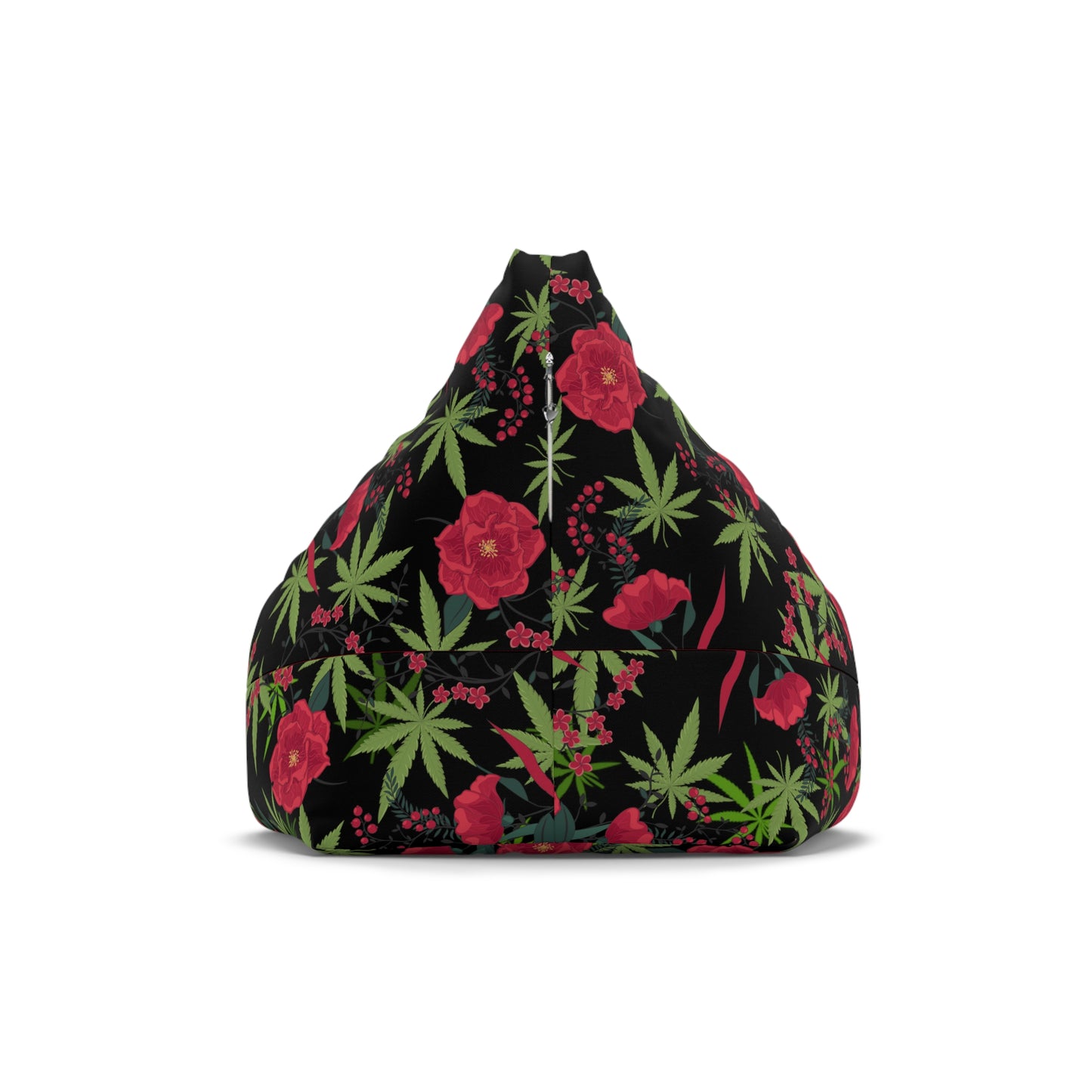 Black roses and cannabis 420 Bean Bag Chair Cover for high end stoner decor, cover only!