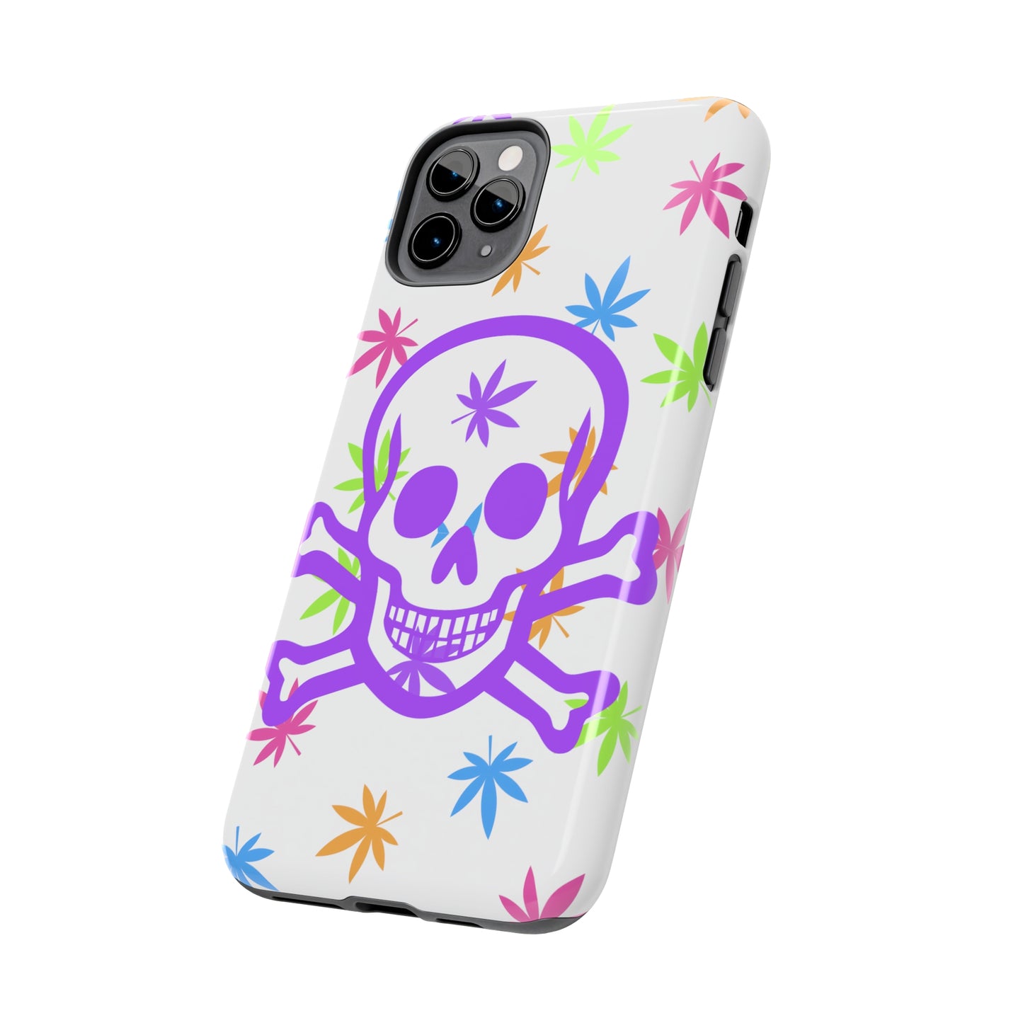 420 skull & crossbones tough phone Cases cannabis and jolly roger colorful phone case perfect 420 gift for stoner