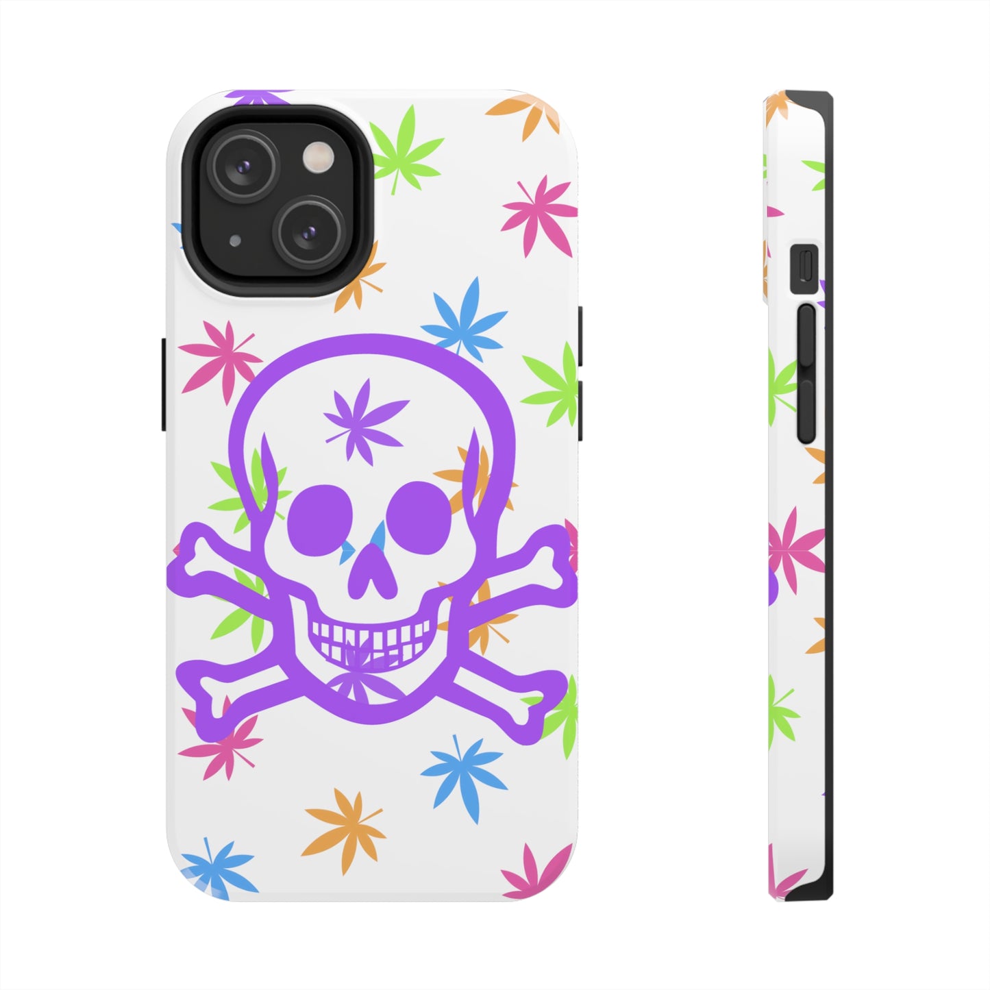 420 skull & crossbones tough phone Cases cannabis and jolly roger colorful phone case perfect 420 gift for stoner