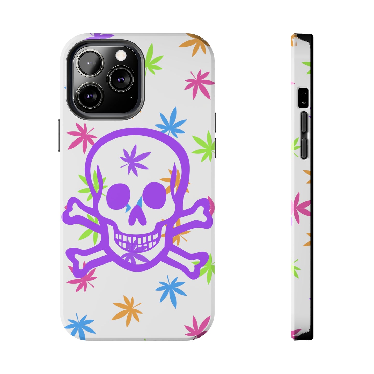 420 skull & crossbones tough phone Cases cannabis and jolly roger colorful phone case perfect 420 gift for stoner