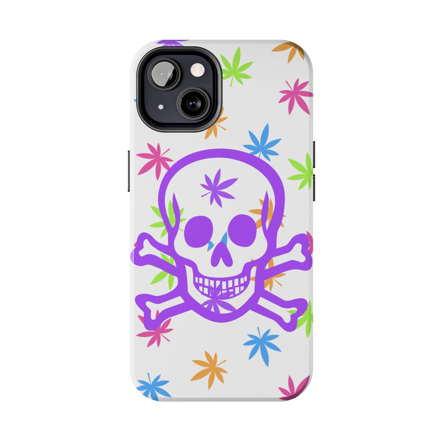 420 skull & crossbones tough phone Cases cannabis and jolly roger colorful phone case perfect 420 gift for stoner