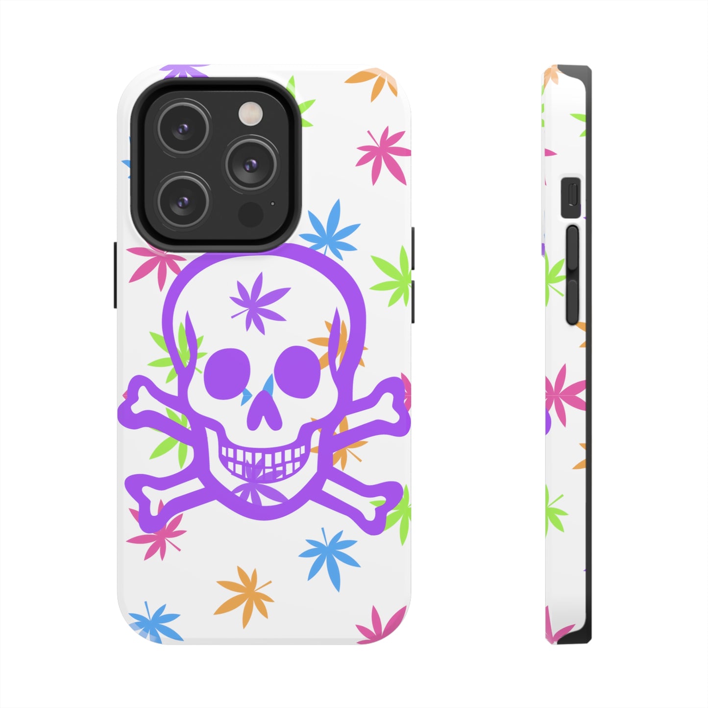 420 skull & crossbones tough phone Cases cannabis and jolly roger colorful phone case perfect 420 gift for stoner