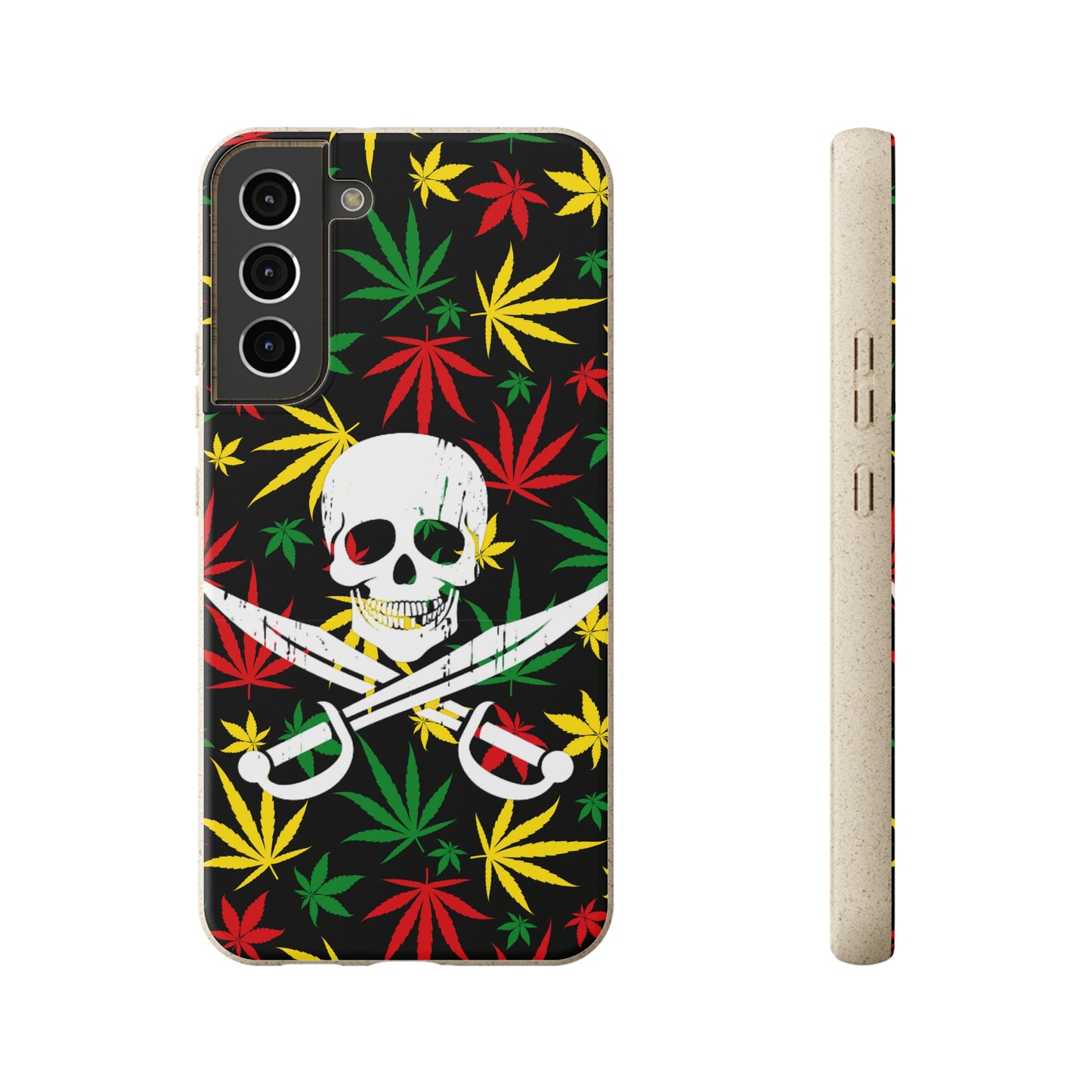 420 cannabis Jolly Roger Buccaneer weed Biodegradable eco friendly phone case