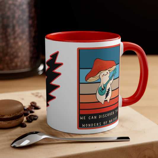 Grateful Dead sugar magnolia Mug 13 Point Bolt mushroom motif mug