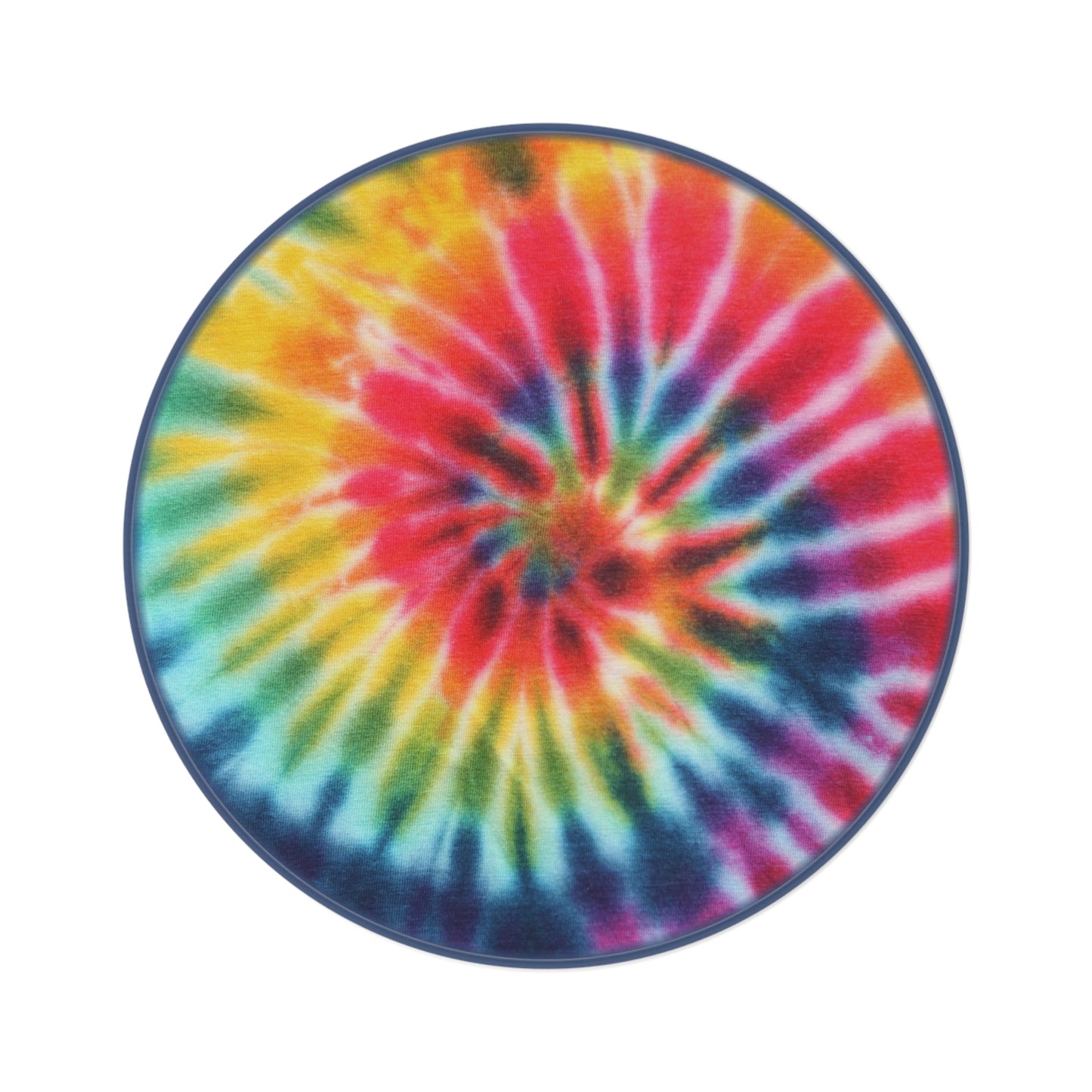 Tie-dye spiral psychedelic decor colorful boho chic round rug chic Round Rug