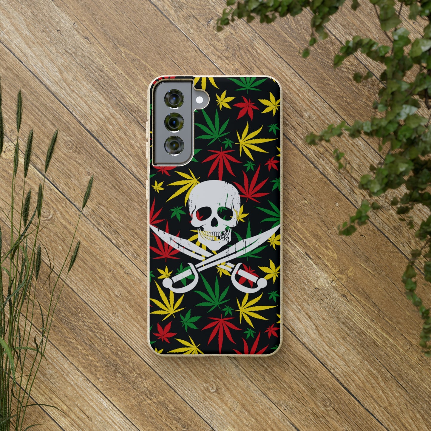 420 cannabis Jolly Roger Buccaneer weed Biodegradable eco friendly phone case