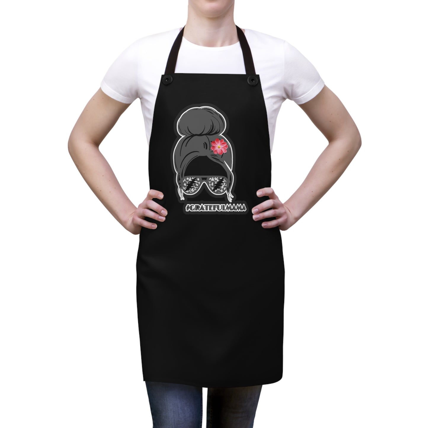 Grateful mama Grateful Dead inspred black Apron