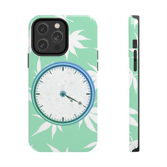 420 clock cannabis tough phone Cases cannabis leaf and 420 clock phone case for high end cannabist