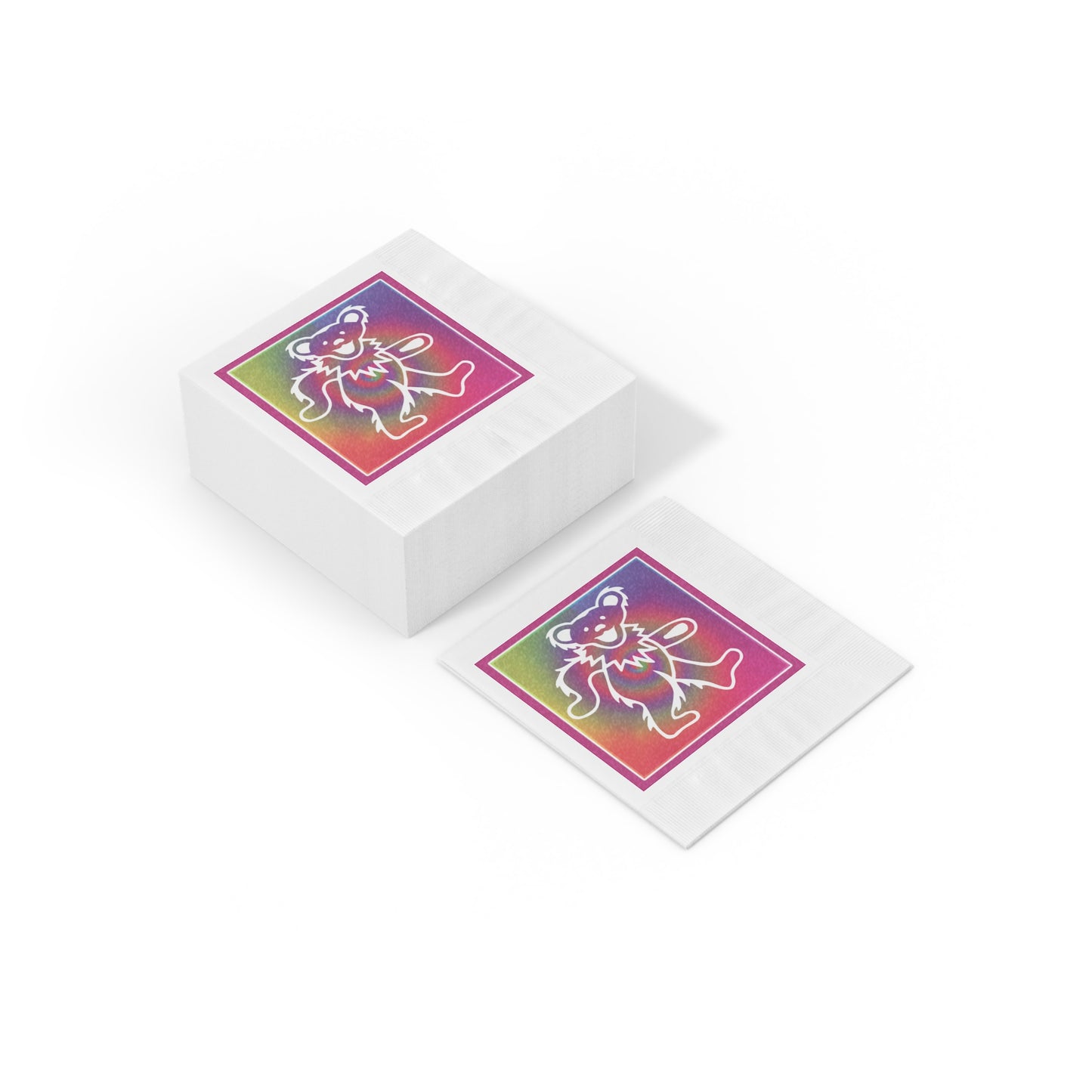 Grateful Dead dancing bear tie-dye napkins perfect for dead head gatherings