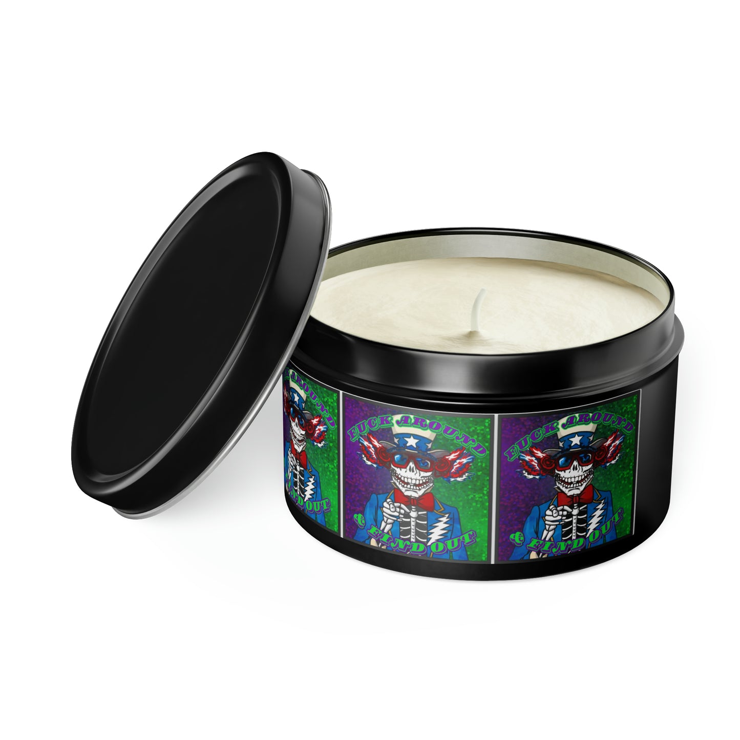 Grateful Dead skeleton candle gift for deadhead hippie rocknroll decor