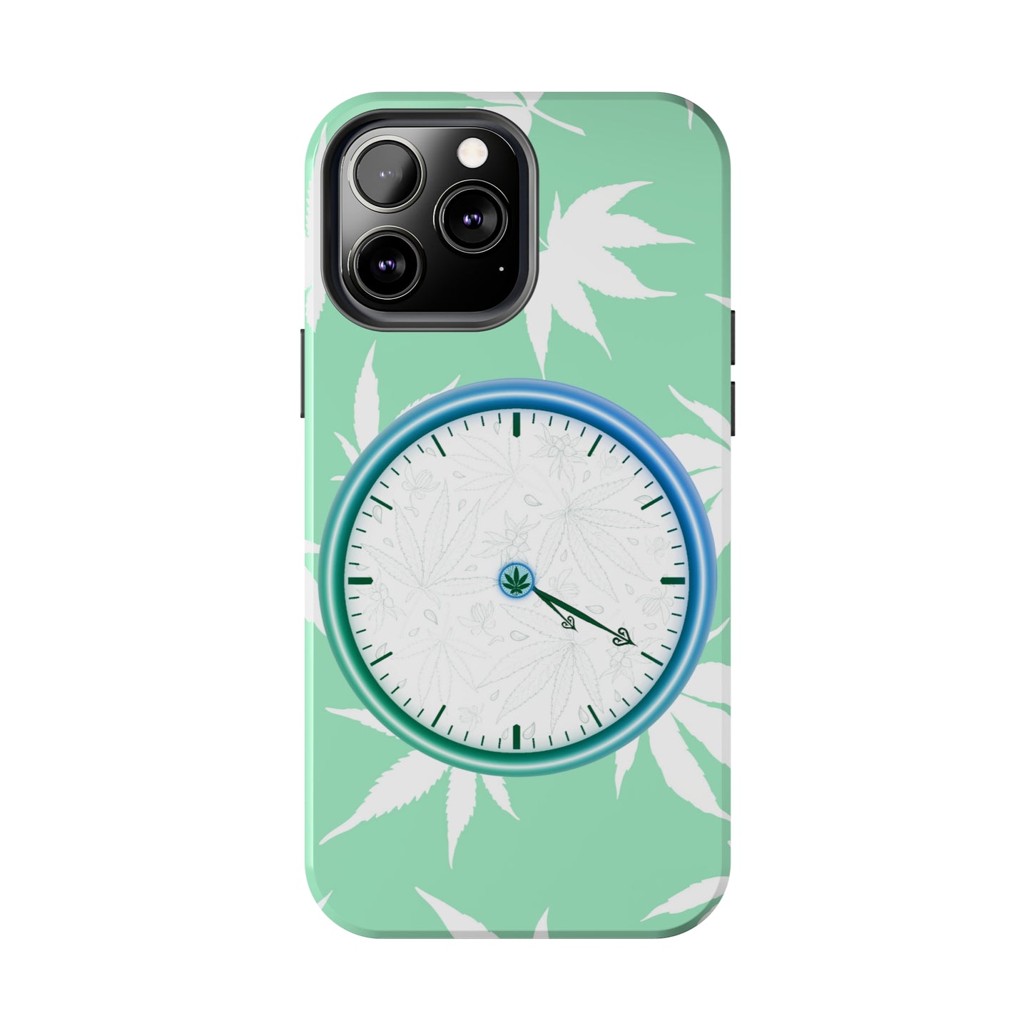 420 clock cannabis tough phone Cases cannabis leaf and 420 clock phone case for high end cannabist