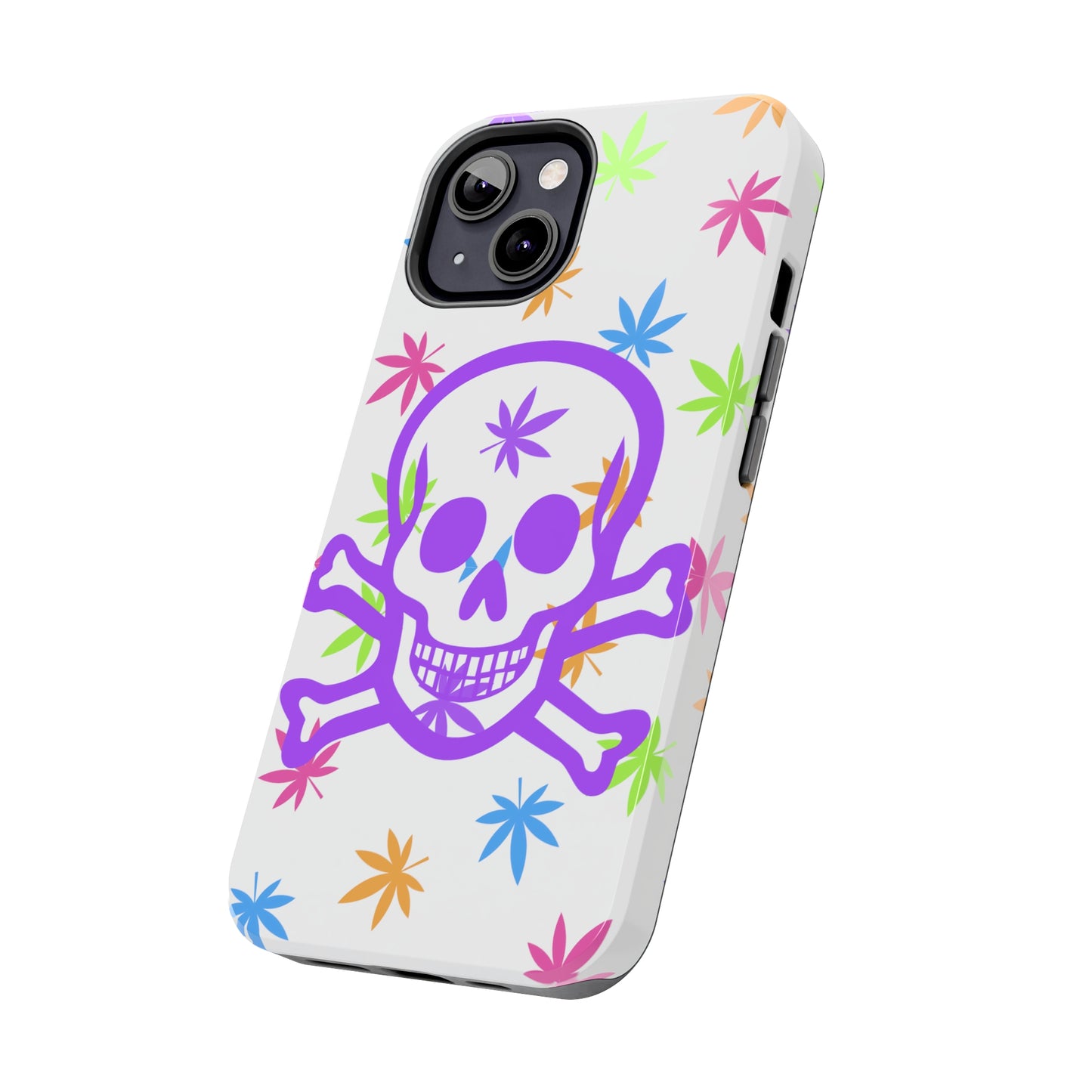 420 skull & crossbones tough phone Cases cannabis and jolly roger colorful phone case perfect 420 gift for stoner