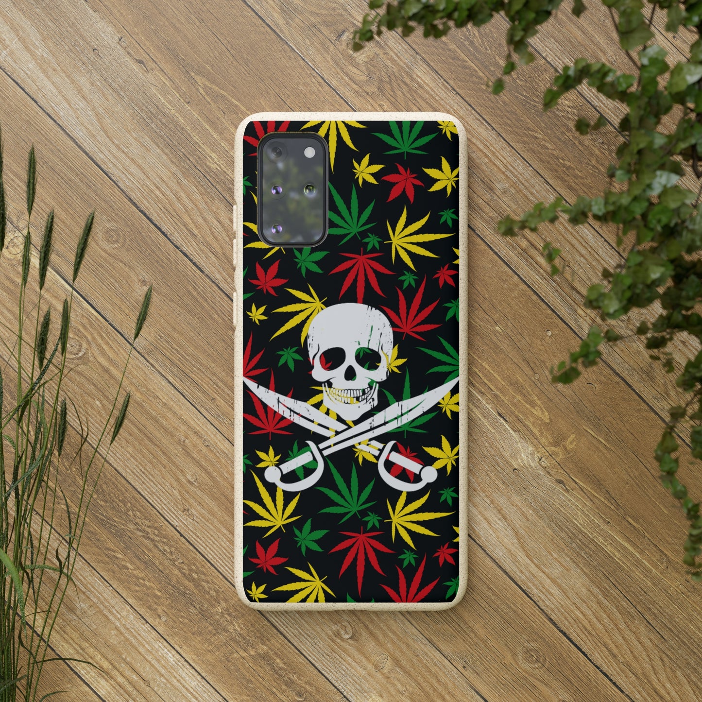 420 cannabis Jolly Roger Buccaneer weed Biodegradable eco friendly phone case