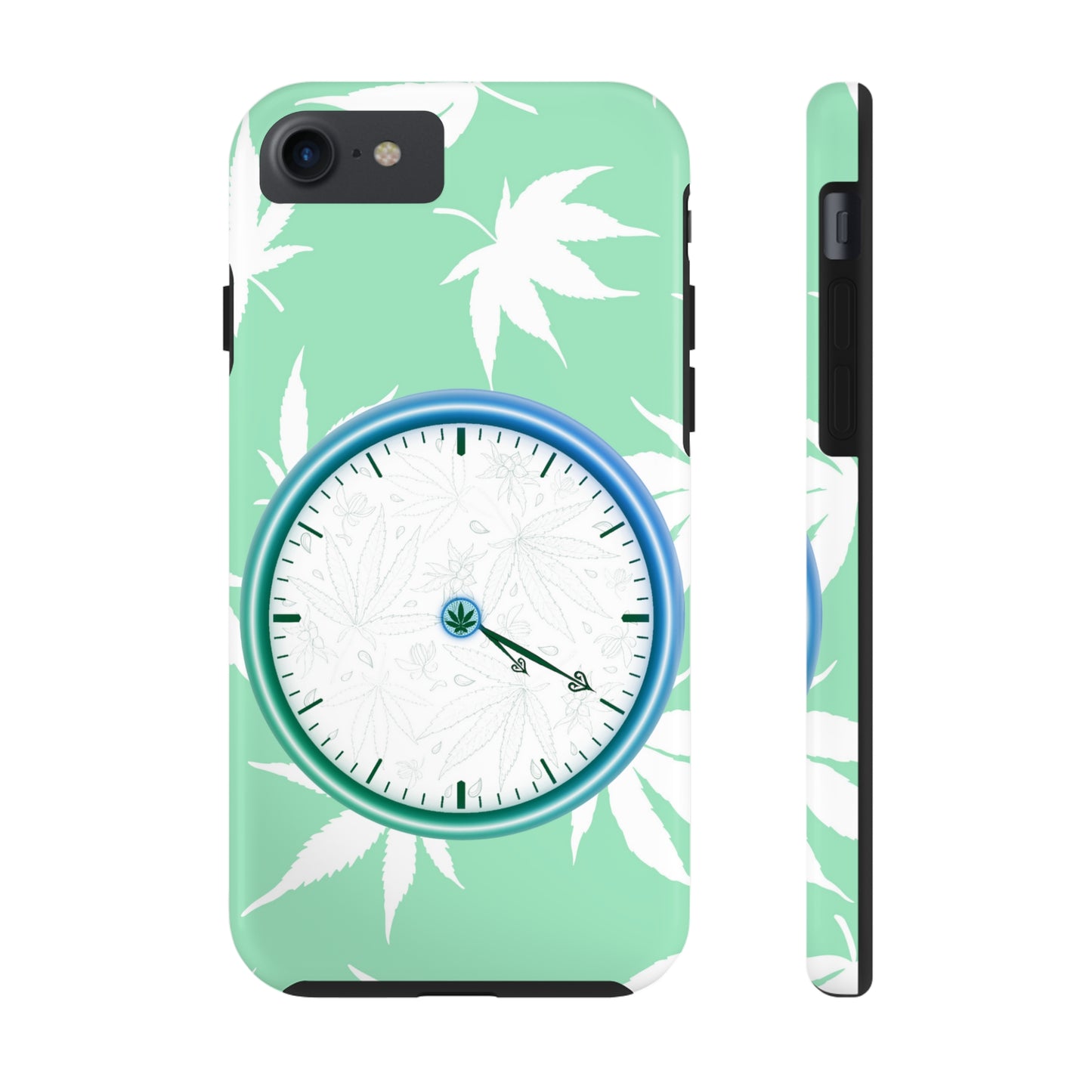 420 clock cannabis tough phone Cases cannabis leaf and 420 clock phone case for high end cannabist