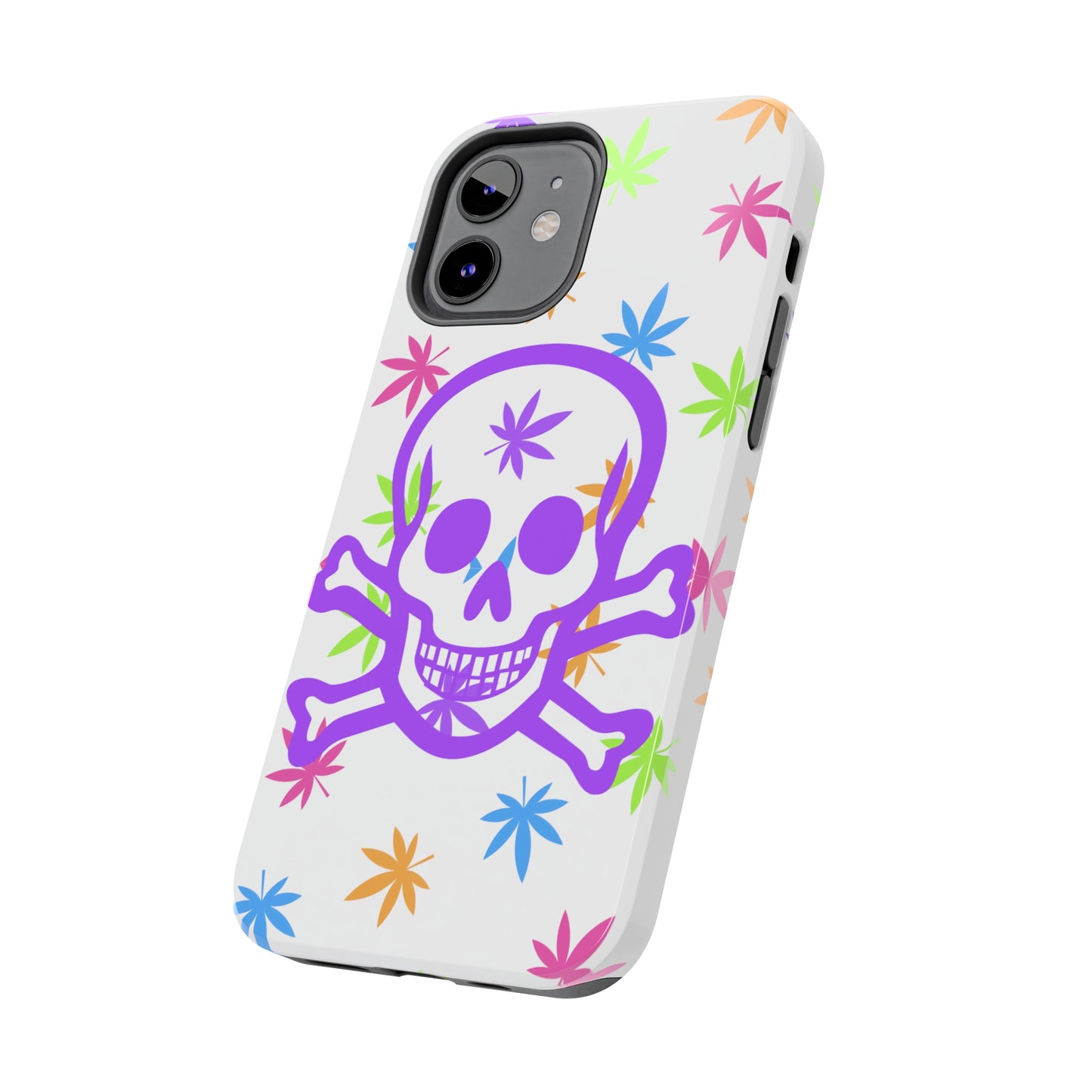 420 skull & crossbones tough phone Cases cannabis and jolly roger colorful phone case perfect 420 gift for stoner