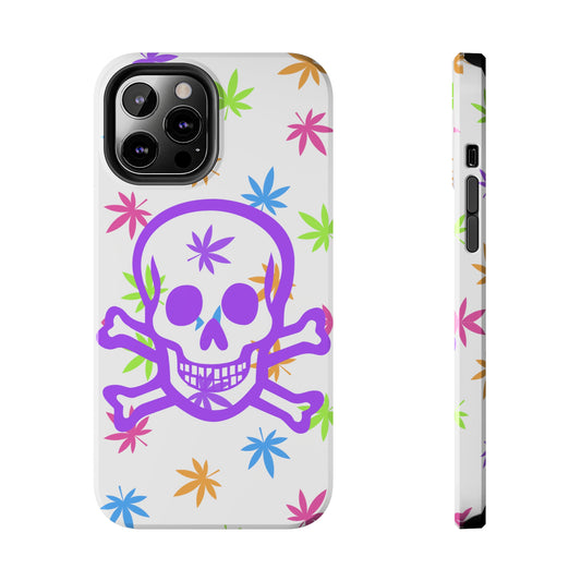 420 skull & crossbones tough phone Cases cannabis and jolly roger colorful phone case perfect 420 gift for stoner