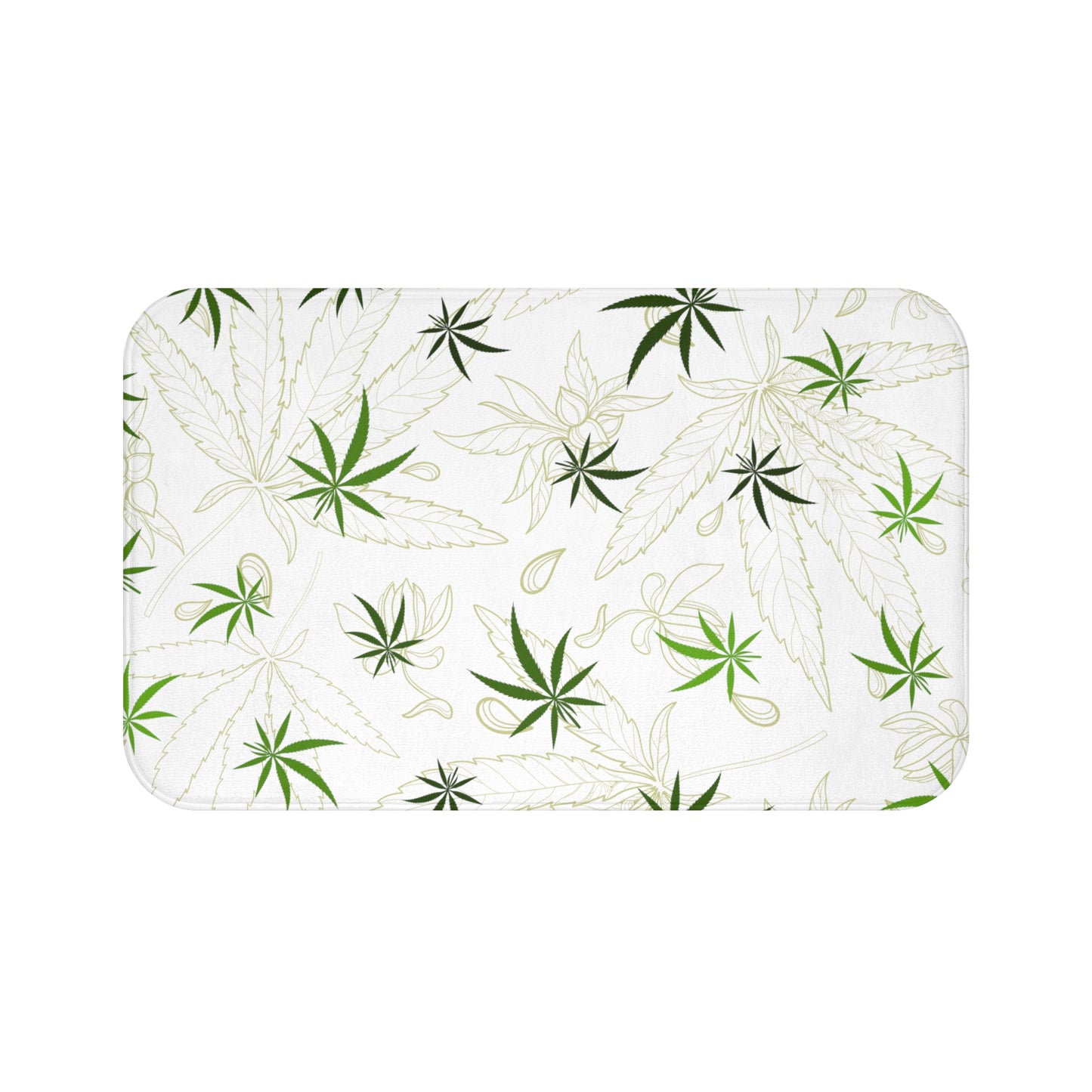 Cannabis leaf print bath mat stoner style bathroom rug hippie home 420 floor decor