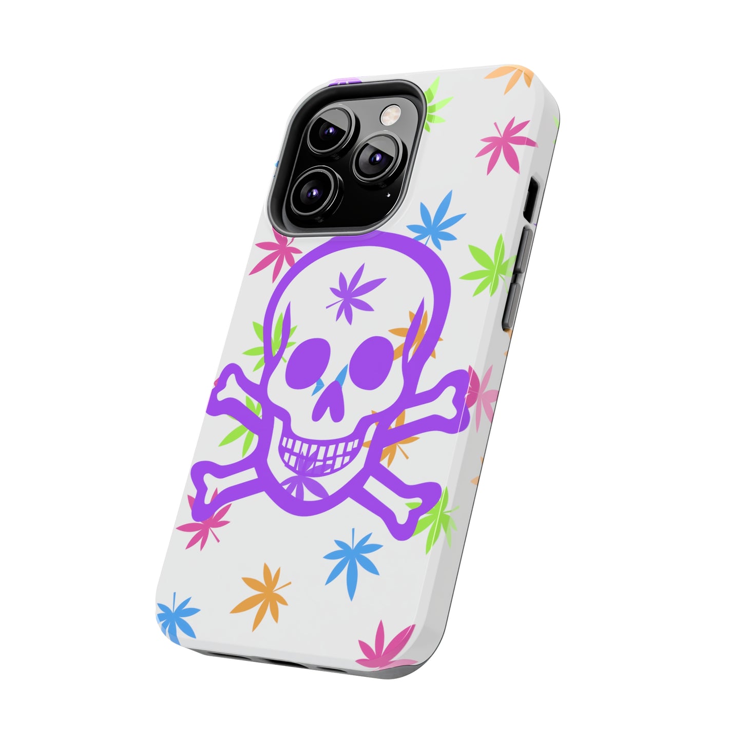 420 skull & crossbones tough phone Cases cannabis and jolly roger colorful phone case perfect 420 gift for stoner