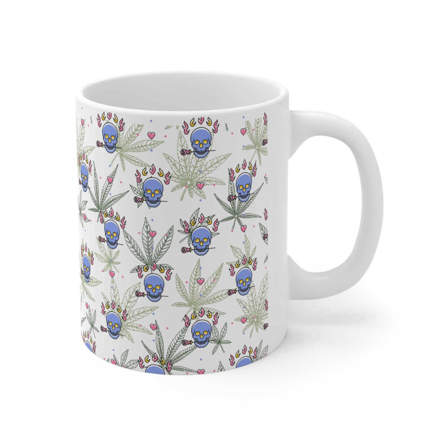 Skulls and cannabis print  Mug marijuana skulls roses mug