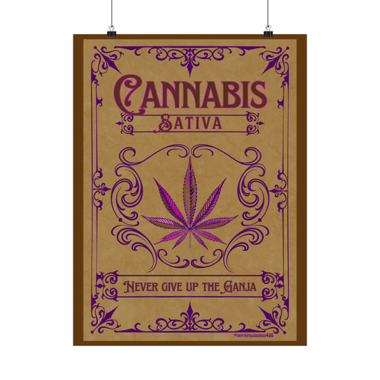 Cannabis vintage art poster sativa marijuana 420 dispensary decor Posters