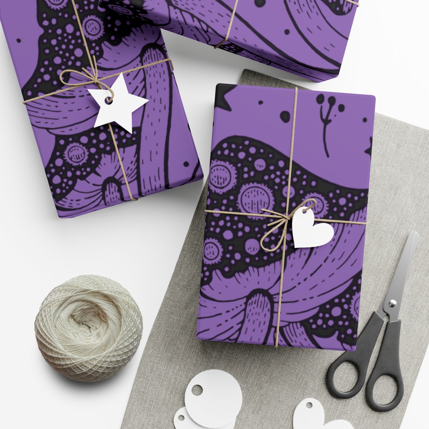 Mushroom purple Gift Wrap Papers perfect holiday gift wrap for mushroom lovers and psychedelic enthusiasts