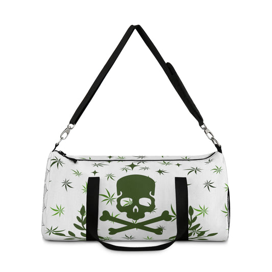 Skull and cross bones cannabis print Duffel Bag 420 pirate skull bag perfect high end cannabis couture gym bag