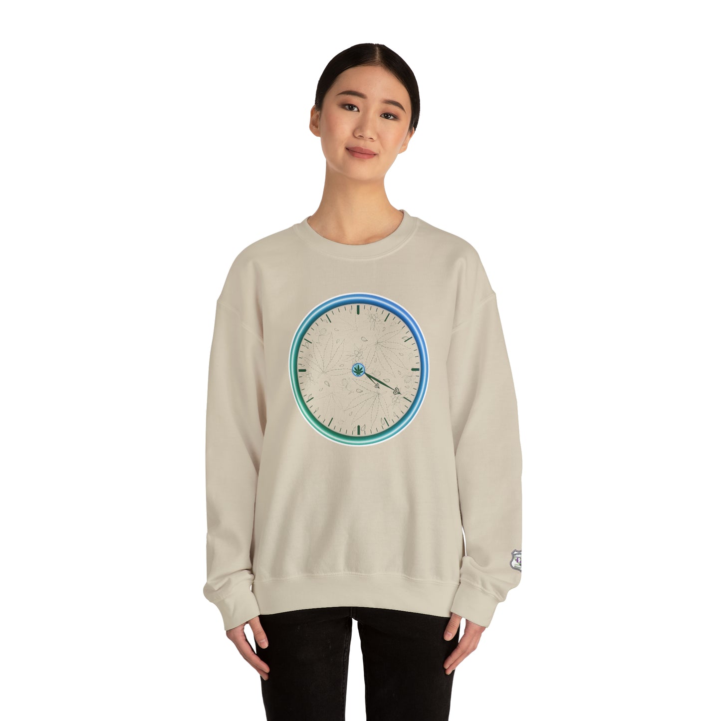 420 clock cannabis couture sweatshirt -  420 cannabis fashion pullover for high end stoners