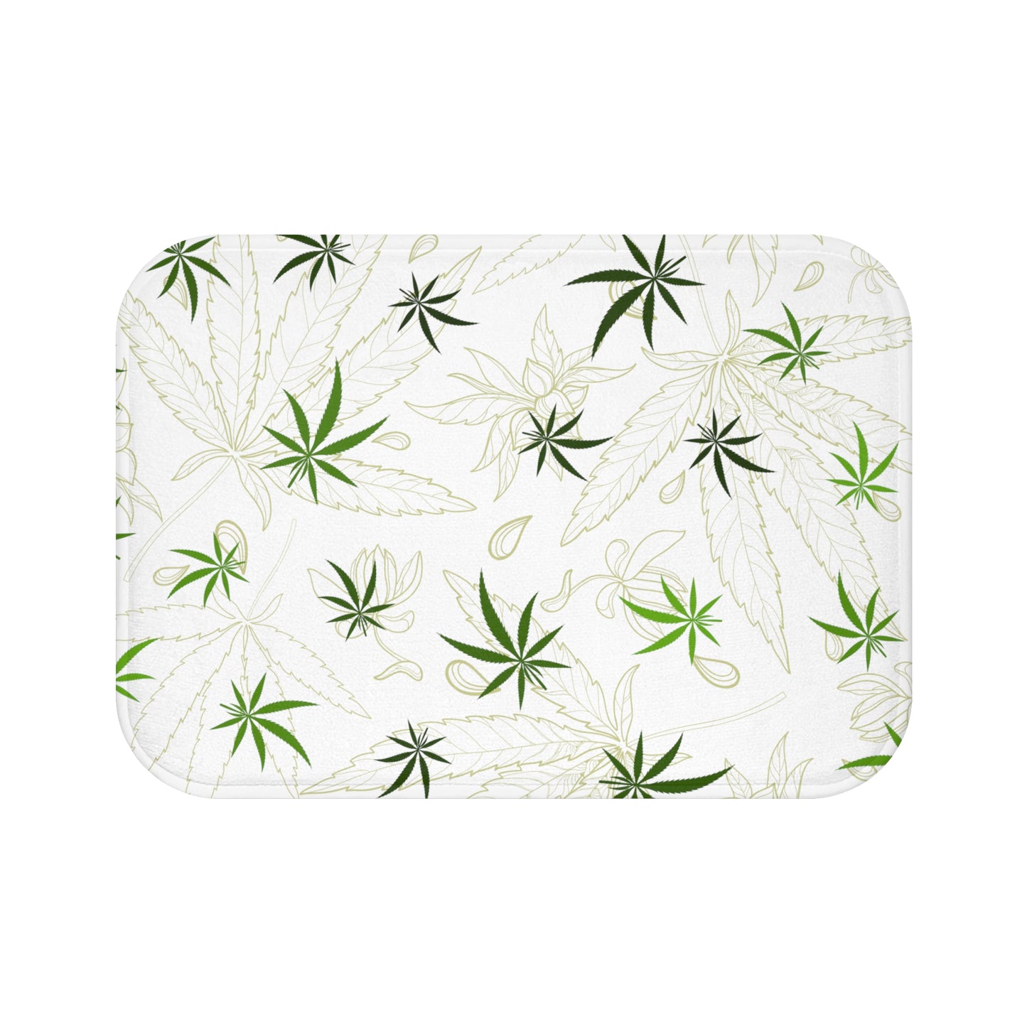 Cannabis leaf print bath mat stoner style bathroom rug hippie home 420 floor decor