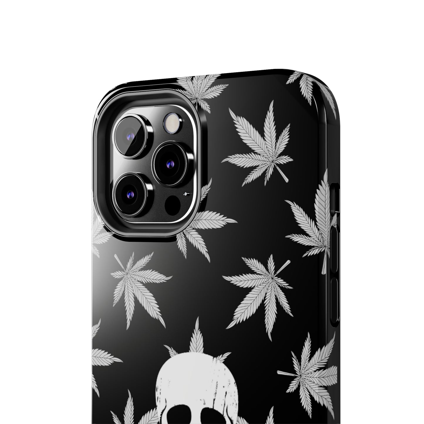 420 skull & crossbones tough phone case cannabis and jolly roger black and white weed skull phone case 420 gift for stoner pirates