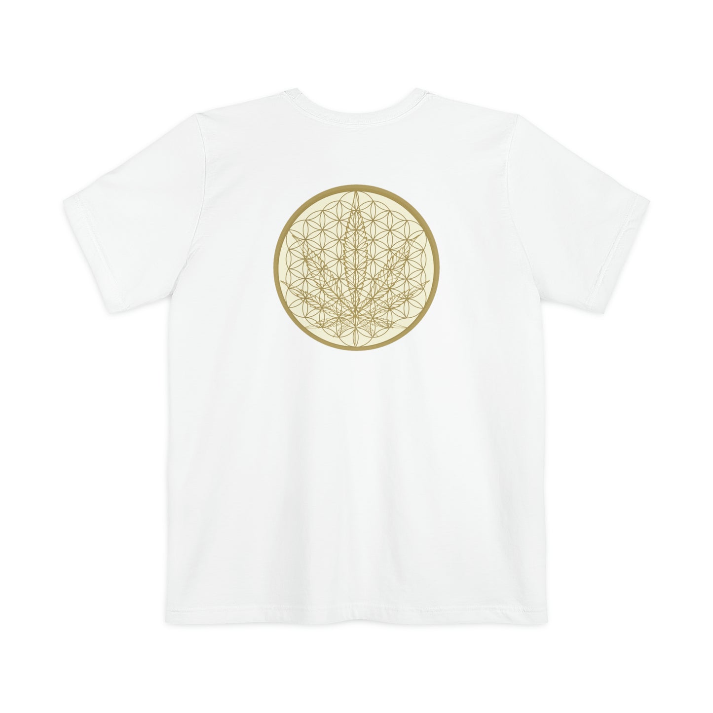 Cannabis couture 420 motif sacred geometry unisex Pocket T-shirt perfect for marijuana lovers and high end enthusiasts