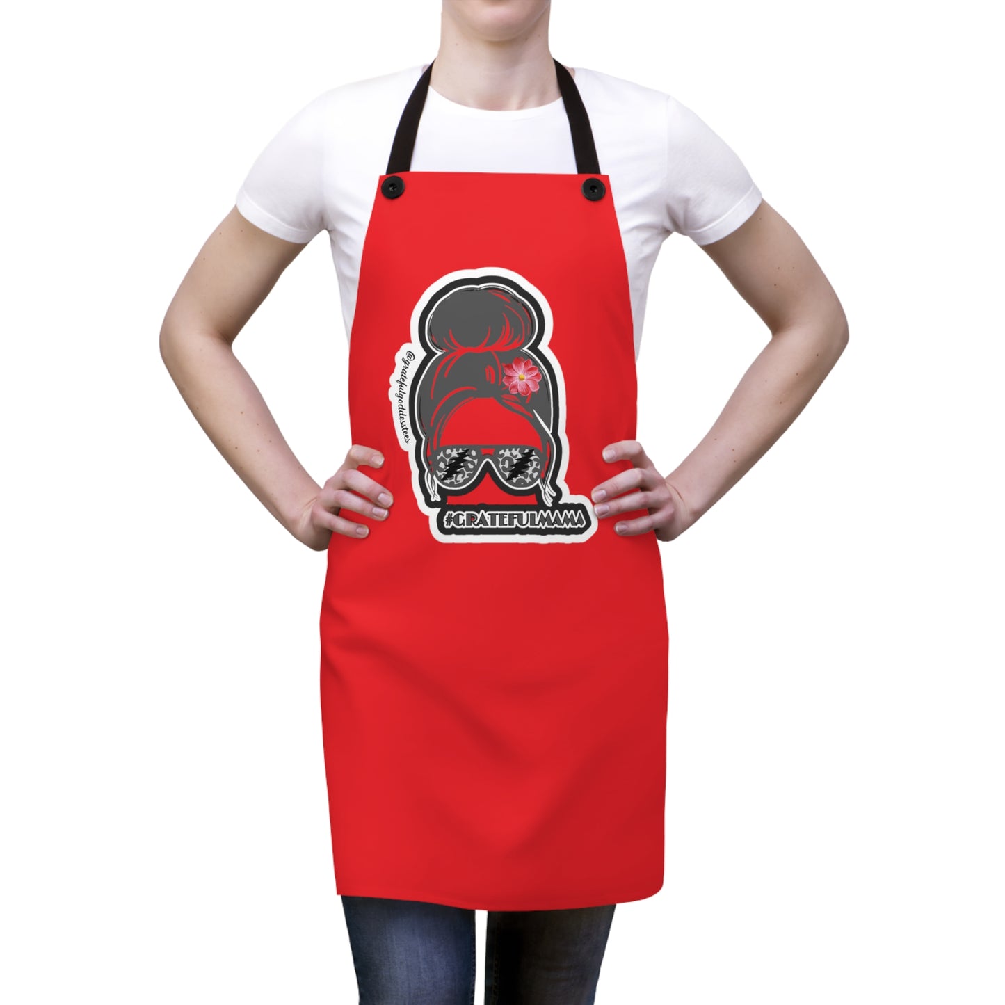 Grateful Dead inspired Grateful Mama red Apron