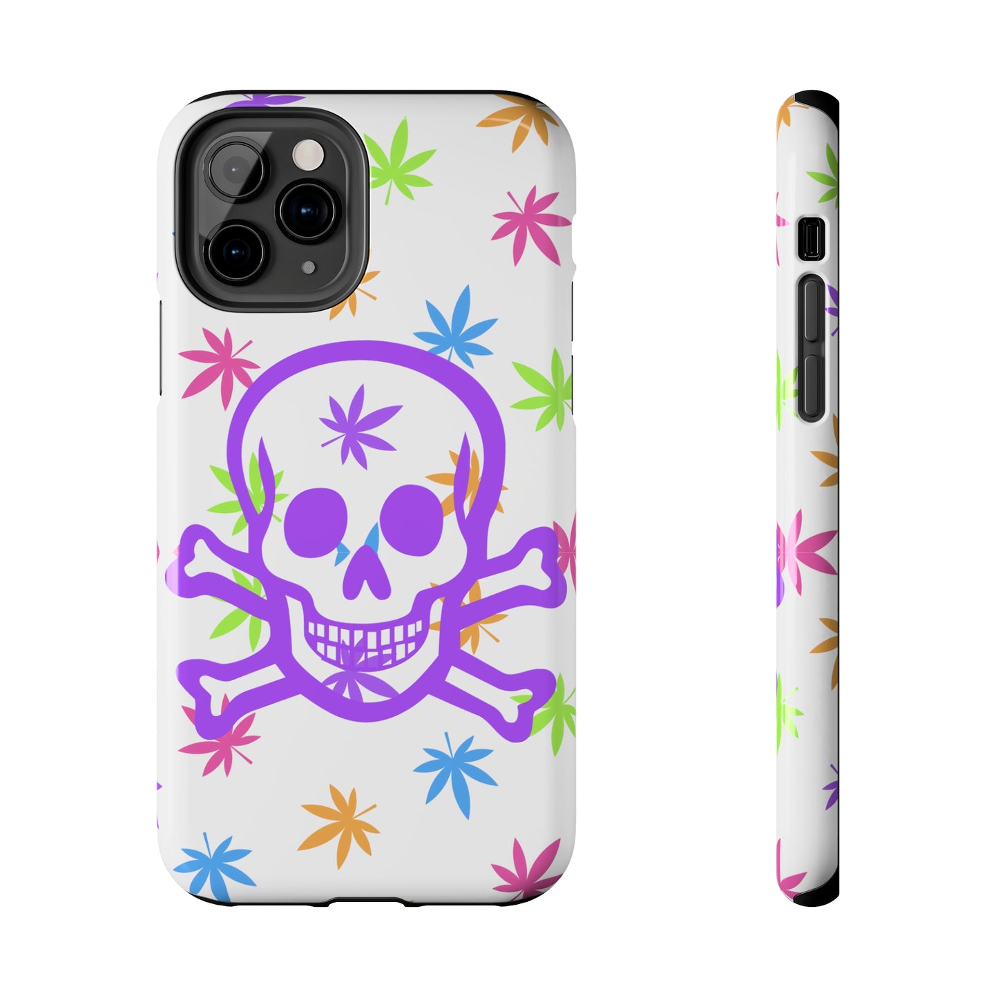 420 skull & crossbones tough phone Cases cannabis and jolly roger colorful phone case perfect 420 gift for stoner