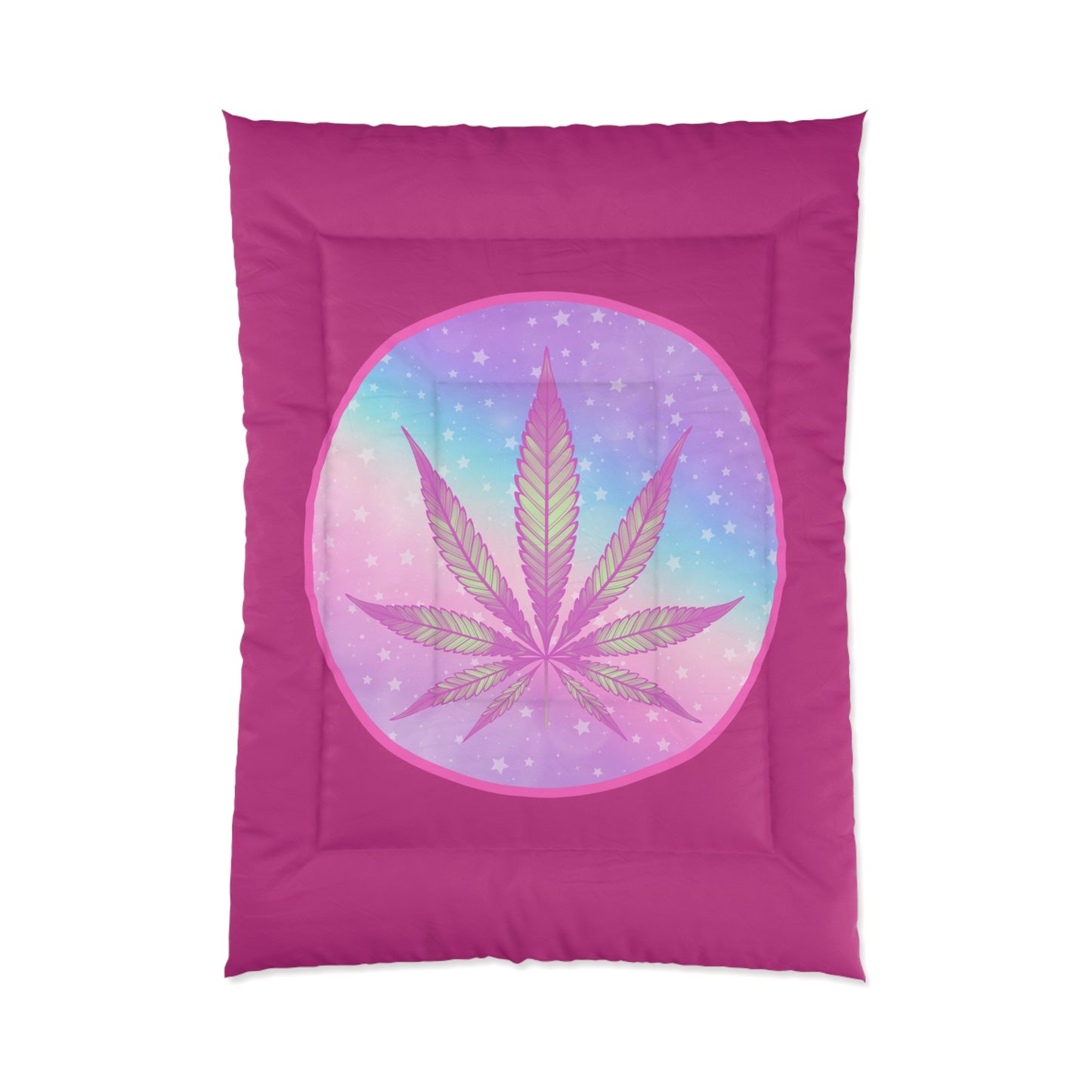 420 decor candycore cannabis pink Comforter perfect for weed loving stoner bedroom fashion