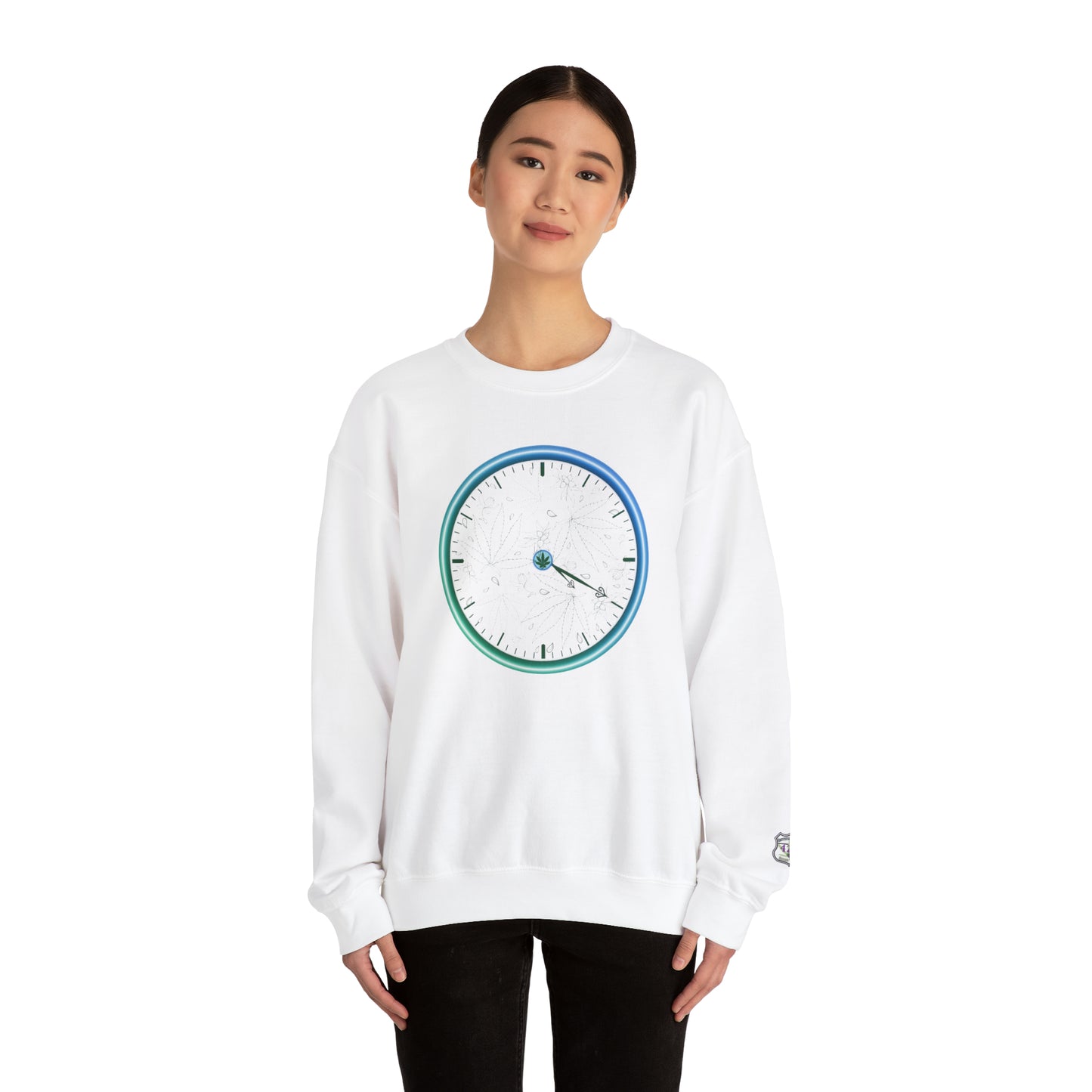 420 clock cannabis couture sweatshirt -  420 cannabis fashion pullover for high end stoners