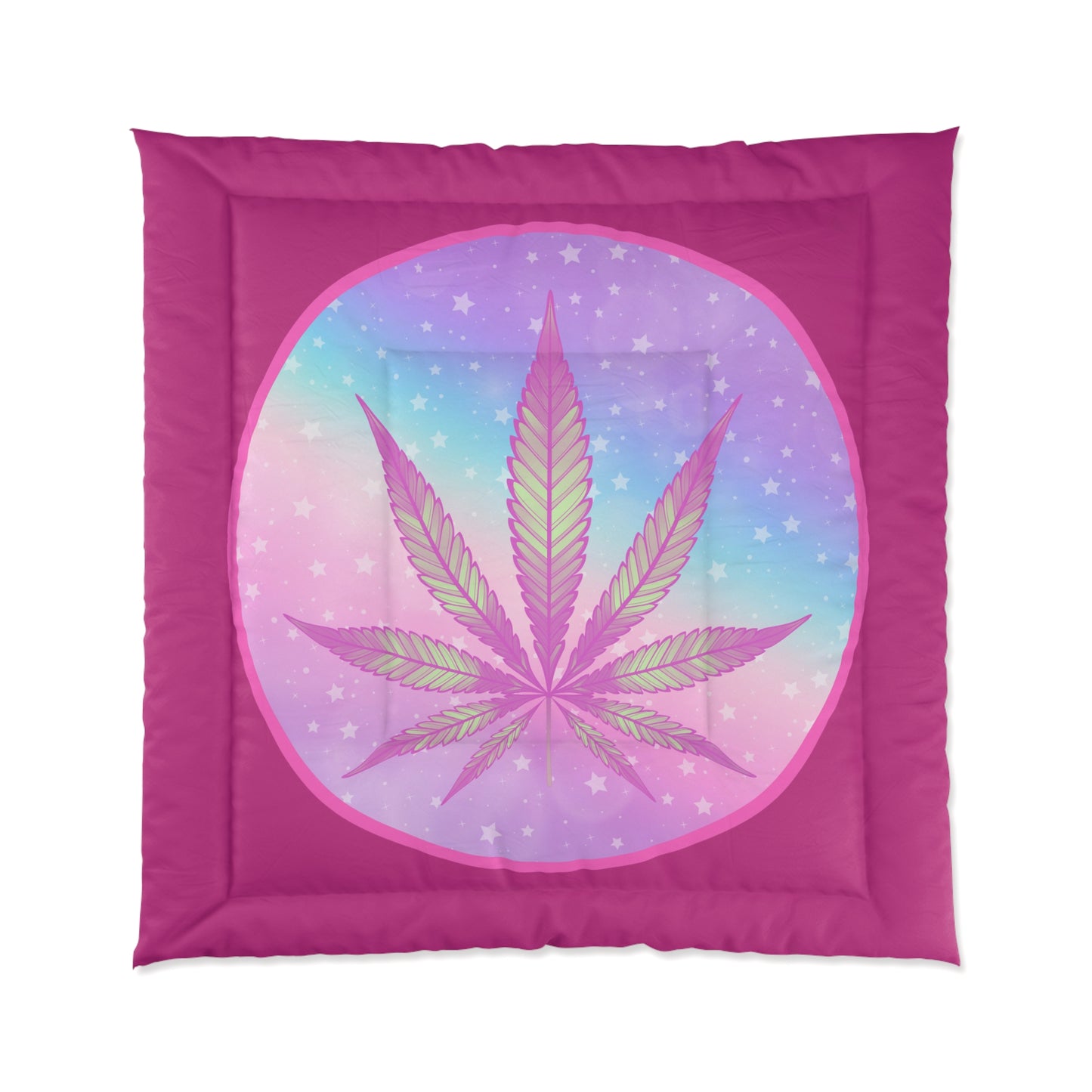 420 decor candycore cannabis pink Comforter perfect for weed loving stoner bedroom fashion