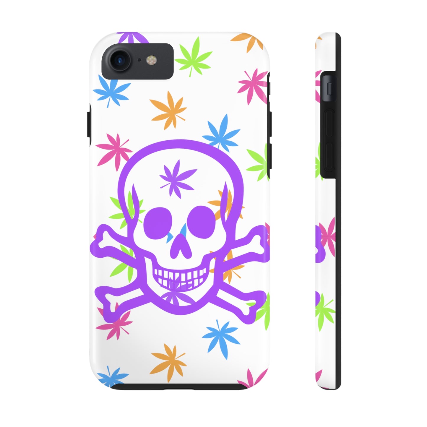 420 skull & crossbones tough phone Cases cannabis and jolly roger colorful phone case perfect 420 gift for stoner